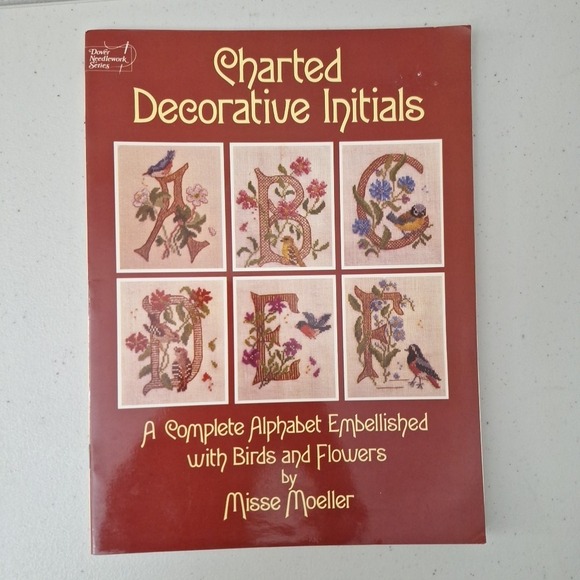 Vintage Dover Needlework Series 4 Design Books Danish Floral Initials Alpha Cats - Picture 8 of 11